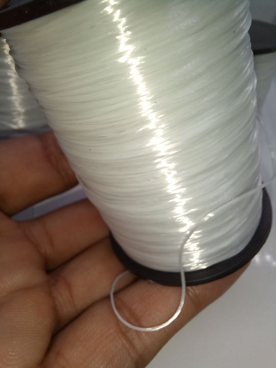 Pack of 1, White Stretchy Elastic Cord Thread for Jewelry Making Beading Bracelet (40 Yards )