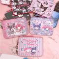 Cartoon women Kuromi work card holder hello kitty girl children permit card badge holder wallet purse coin purse 9x12cm. 