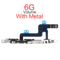 1pcs Power On Off Flex For iPhone 5 5S 6 6S 7 8 Plus X Volume Up Down Side Button Key Ribbon Flex Cable With Metal. 