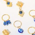 16pcs Evil Eye Design Alloy Hair Braids Ring - Dreadlock Hair Accessories Loc Hair Jewelry for Braids for Women and Girls. 
