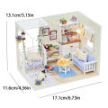 Kitten Mini Doll House 3D Puzzle Assembly Model Building Kit Creative Room Bedroom Decoration With Furniture Wooden Crafts Gifts. 