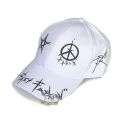 New Black and White Graffiti Baseball Cap Color-Blocking Personality Men and Women Iron Ring Tide Hip-Hop Peaked Hat. 