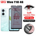 Vivo Y18 4G Privacy Tempered Glass For Vivo Y18E Y03 Y27S Y17S Y16 Y15S Y15A Y01 Y02 Anti-Spy Ceramics film+Camera Lens Glass and Back Film. 