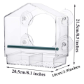 Window Bird Feeders with Strong Suction Cups Birds Feeder for Outside Bird House with 2 Compartment Removable Tray. 