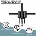 120/200/300mm Adjustable Circle Hole Saw Cutter, Wood Drywall Drill Bit Saw Round Cutting, Woodworking Twist Hole DIY Tools. 