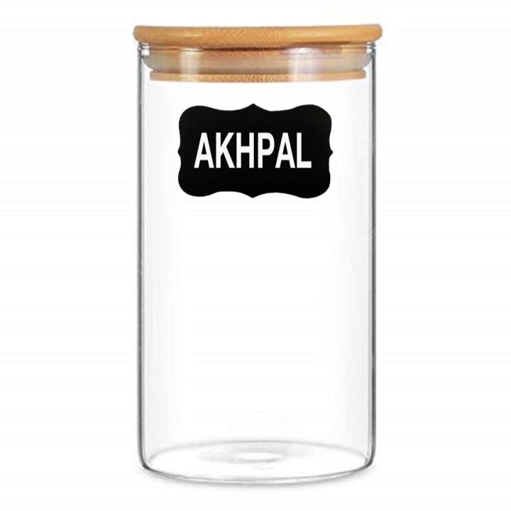 AKHPAL  Glass Jar Wooden Lid For Food Storage Containers Set , 1 piece 1400ml Airtight Jar With Lids, Kitchen Wooden Jars Canisters For Sugar, Candy, Cookie, Rice And Spice Jars Transparent (set Of 1,1400 ml)