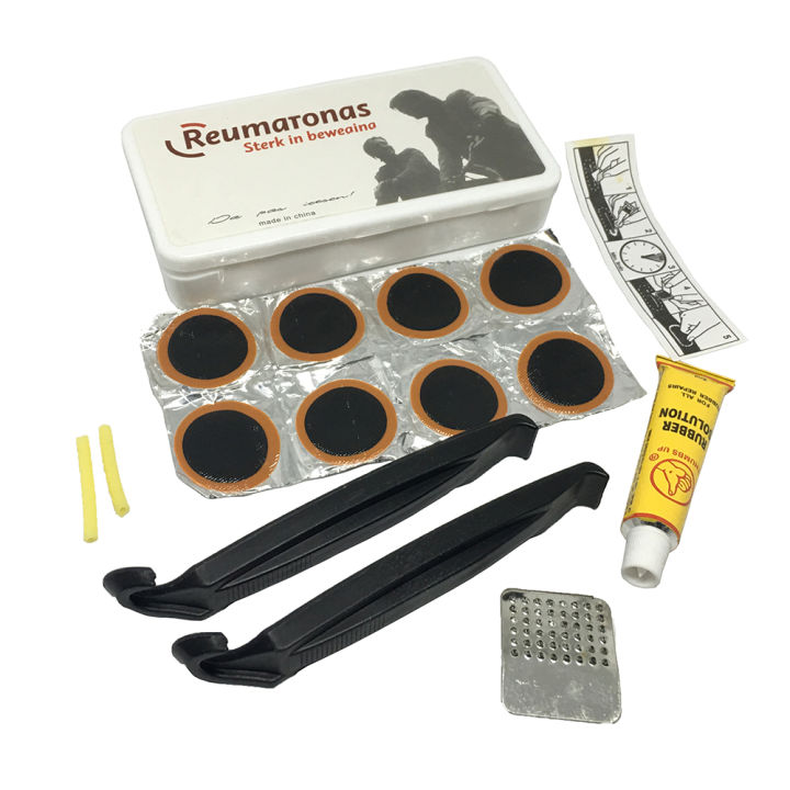 [HOT] Brand New Bike Bicycle Flat Tire Repair Kit Tool Set Kit Patch Rubber Portable Fetal Best Quality Cycling Free Shipping