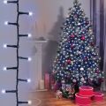 ANSIO® Outdoor Christmas Lights 320 LED 11m/35ft Icicle Lights Outdoor & Indoor Cool White Decorations String Fairy Outside Lights with Timer for Xmas Garden Bedroom & Party|Mains Powered Green Cable. 