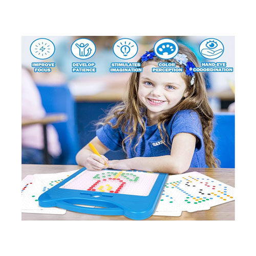 Toddler Travel Toys - Magnetic Drawing Board for Kids and Toddlers - Doodle Board with Magnetic Pen and Colorful Beads Magnetic Dot Art Travel Toy for Kids Ages 3 and Up Boys Girls