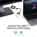 HAMLET USB C to VGA Adapter, USB Type C (Thunderbolt 3) to VGA Adapter for Mac Book Pro 2018/2017, iPad_ Pro/Mac Book Air 2018, Samsung Galaxy S9/S8, Surface Go,etc-. 