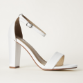 Women's Fashion Block Heel Sandals in Black, Maroon, Red, Blue, White, Light Pink, Silver, and Golden. 