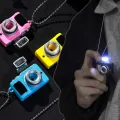 Retro Punk Flash Camera Pendant Necklace/Glow Sounding Mini Kids Toy Nnecklet. 