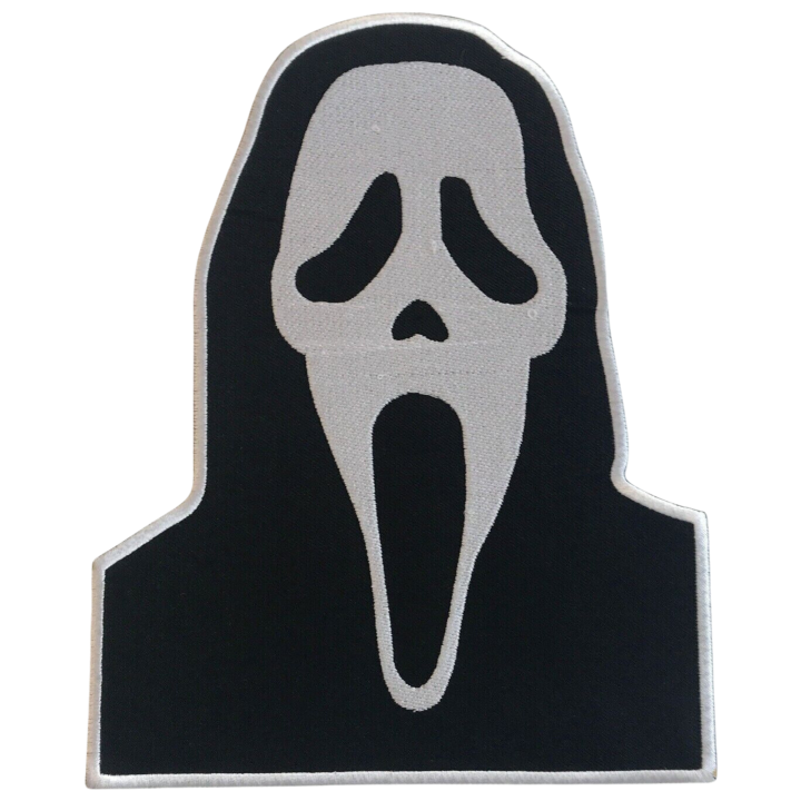 Scream Ghost Face Mask Embroidered Iron On Patch Sew On Badge For Biker Jackets Bags Caps T Shirts Jeans Applique