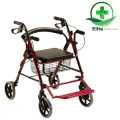 Rollator Walker + Wheelchair Aluminum Imported Height Adjustable Foldable With Big Wheels & Footrest. 
