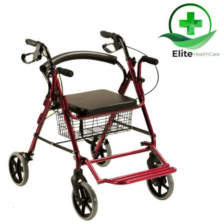 Rollator Walker + Wheelchair Aluminum Imported Height Adjustable Foldable With Big Wheels & Footrest