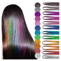 Hair Extension Colored Wire Hair Extension Wire Tinsel Set Heat Resistant Fairy Hair Tinsel Set with Tools. 