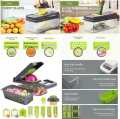 16-in-1 Multifunctional Vegetable Chopper | Nicer Dicer Salad, Fruit & Vegetable Cutter with Container & Basket | Slicer, Shredder, Grater & Food Chopper | Professional Kitchen Tool. 