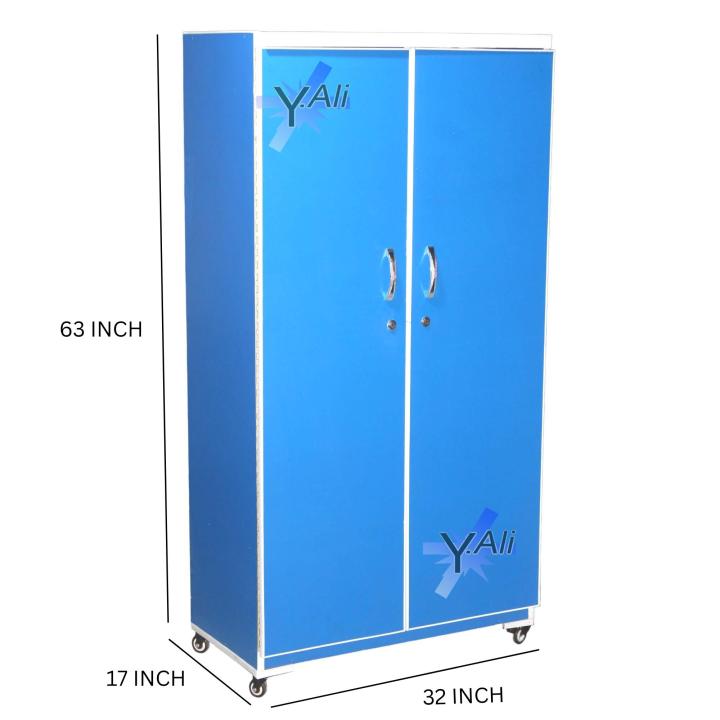 5 Feet wooden Sheet Wardrobe Cupboard Almari -Blue