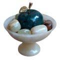 Marble Decorative Item by Vintgold, Onyx Fruits Bowl with Green Apple, Hand Crafted Decorative Onyx Marble Fruit Dish. 