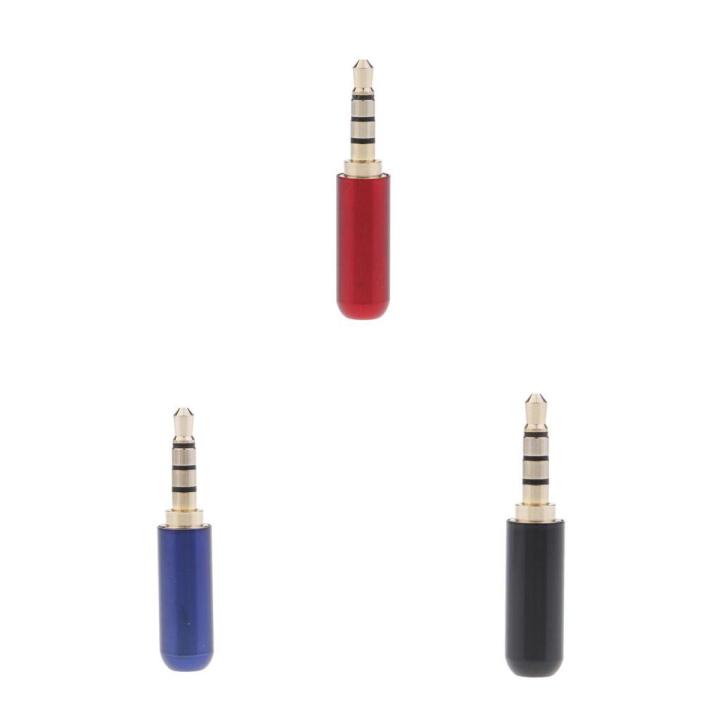 3.5mm TRRS Male Plug 4 Pole Audio Jack Gold Plated Connector with Grip for Headphones and Gaming Headsets