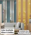 Home Decor | Acrylic Mirror Strips 1 inch by 24,32,48,96-inch Golden/Silver Self Adhesive Double Tape for Furniture and Wall Decor Bedroom Decor Living Room Decor. 
