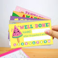 Punch Cards Motivational Cartoon Animals Reward Cards Child Toy. 