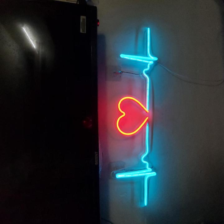 Neon Light ECG with Heart Decoration Light Daraz.pk