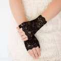 New Women Short Fingerless Lace Gloves Ladies Half Finger Fishnet Mittens Elegant Short Driving Gloves. 