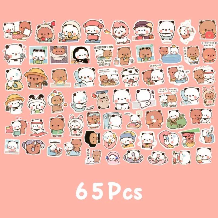 65Pcs%20Bubu%20And%20Dudu%20Stickers%20Cute%20Bear%20Couple%20DIY%20Toy%20Doodles%20Decal%20Phone%20Case%20Scrapbook%20Waterproof%20Decoration%20Fugar%20-%20Image%202