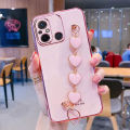COROGI for Xiaomi Redmi 12C Back Cover + Love Heart Bracelet Luxury Glossy Shiny Plating Bumper Ladies Case Soft Silicone Protective Phone Cases. 