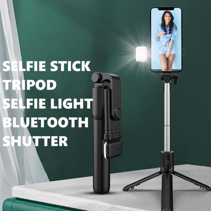 Best Vlog 4 in 1 Wireless Selfie Stick Tripod Bluetooth Shutter selfie Light foldable Selfie stick for all Phone Extendable With charging Cable Detachable Bluetooth Shutter