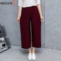 Fold Pleated Pants Women's Trousers For Women Bottoms Spring Summer Casual Pant Mid Waist Wide Leg Pants Female Pantalon Mujer BQ. 