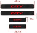 4 PCS Honda City Car Door Sill Protector 3D Carbon Fiber Scuff Protective Door Sill Cover Panel Sticker, Car Stickers, Stickers for Car. 