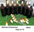 100ml Pack of 12 Empty Amber Glass Dropper Bottle for Essential Oil and Serum Essential Oil Refillable Drop Container. 