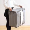 Pack of 10 Portable Bamboo Clothes Blanket Large Folding Bag Storage Box Organizer. 