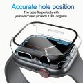 Apple Watch 44mm Series 6 / Series 5 / Series 4 & SE Band Case PC Tempered Glass Case for iWatch. 