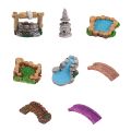 Miniature Pond Bridge Kit Figurines Miniature Craft Fairy Garden Gnome Moss Terrarium Gift DIY Ornament Garden Decor. 