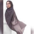 Grey Georgette Hijab. 