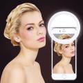 LED Ring Selfie Light White, Portable and Dimmable. 