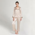 100% Pure Satin Silk Pajama Set for Women & Girls - Contrast Piping, Soft Nightwear, Customizable. 