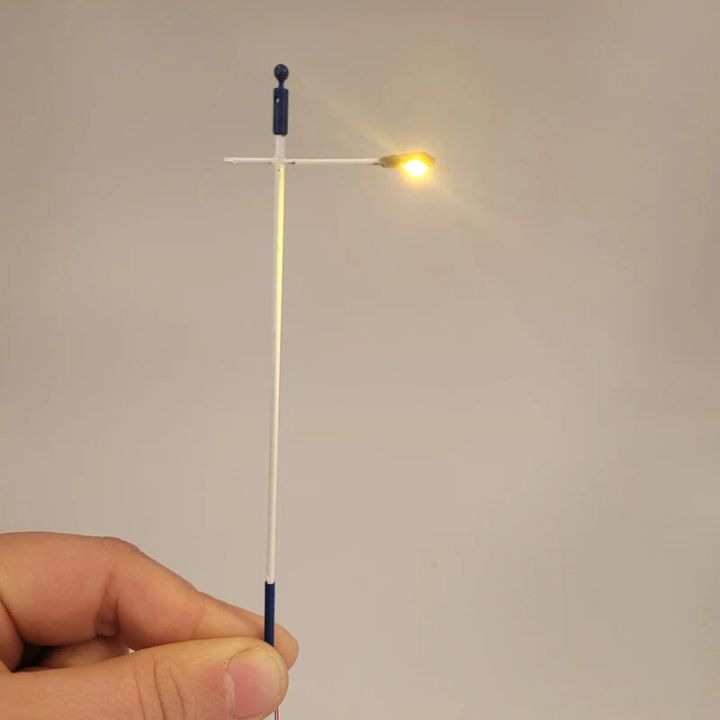 【VNOX Jewelry Store】1:87/1:64 Scale Street Lamp Model 12v Miniature Train Highway Lamppost Landscape Highlight Led Warm White