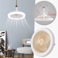 2in1 Ceiling Fan With Lighting Lamp With Remote Control E27 Converter Base For Bedroom Living Home Silent 30w. 