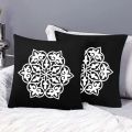 Pack Of 2 Velvet Cushion Laser EMB 01 - Black USMAN PAKISTAN. 