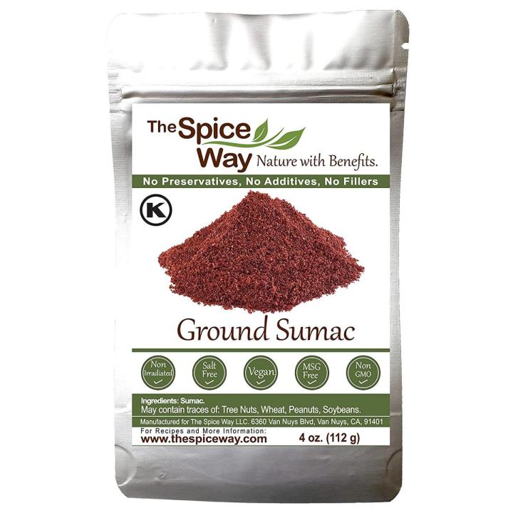 The Spice Way - Pure 100% Sumac, No Salt, no GMO, no Irradiation, Spice Seasoning Powder 113g (resealable bag) (Sumak)