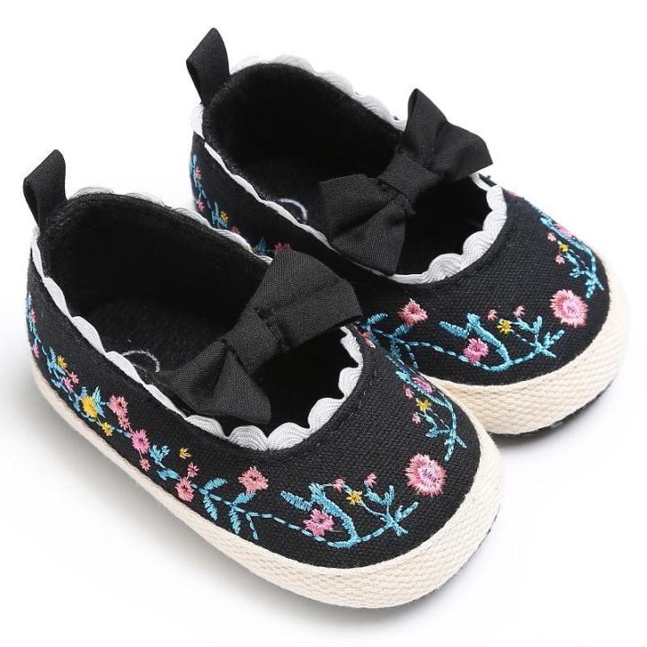 Spring Kids Girls Vintage Princess Embroidery Bowknot Casual Baby Anti-skid Shoes New Mga sapatos ng mga bata Mga sapatos na pang-babae Toddler shoes Mga sapatos ng sanggol