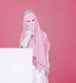 Simple & Beautiful Veil Charm Forehead Niqab Baby Pink Colour. 