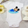 Moda Disney Baby jednoczęściowe śliczne niemowlęce kombinezony ścieg drukowane ubranka dla dzieci Streetwear Kawaii kombinezon jednoczęściowy dla małego dziecka Dropshipping. 