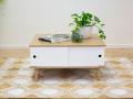 Tables and Trolleys - Coffee Table - Brown and White. 