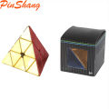 PinShang 2x2 3x3 Pyramid Magic Cube Magnetic Smooth Electroplating Speed Cube Toys Birthday Christmas Gift For Children Kids. 
