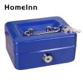 Secure Cash Storage Secure Mini Cash Box with Lock Keys Portable Metal Safe for Jewelry Cash Shock-proof Container for Mini Cash Box with Handle. 